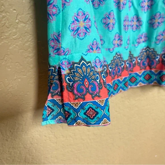 Feathers by Tolani lightweight boho colorful dress size XL flowy modal - Picture 4 of 8